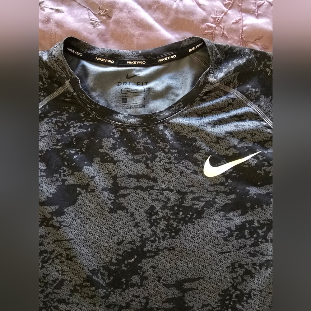 Nike Pro Camo Black and Gray Dri-fit Shirt